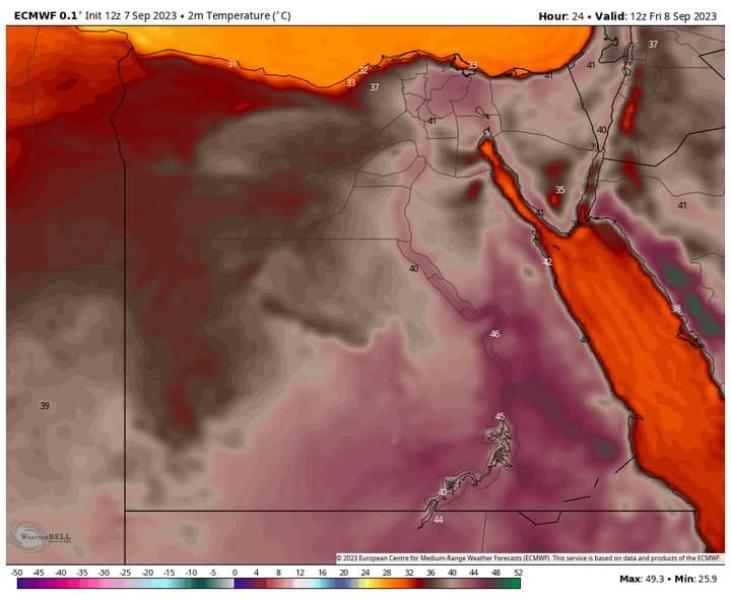 درجات الحرارة اليوم 