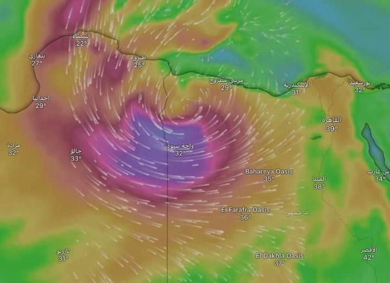 نماذج لدخول إعصار دانيال مصر