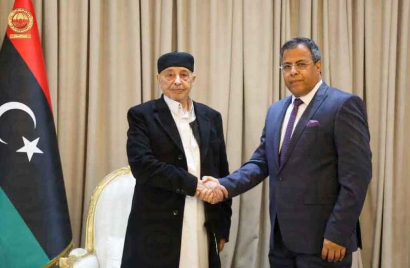 رئيس مجلس النواب الليبي يبحث مع رئيس جهاز النهر الصناعي خطط حماية مورد المياه